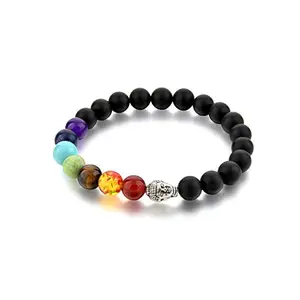 Hot And Bold Hot & Bold Metal Base Metal & Lava Stone Bracelet for Women (Onyx_5gm)