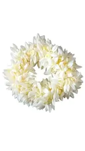 Elegant Gajra Hair Bun Accessory for Women | Stylish Scrunchies & Rubber Bands for Perfect Hair Styling (white, pack of 12)