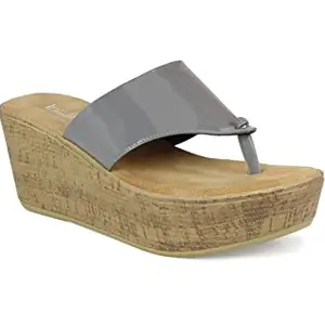 Inc.5 Shoes Women Wedge Fashion Sandal 100914_P.Grey