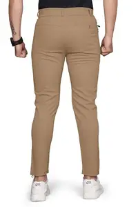 Men's Straight Lycra Formal Pant Stretch Trousers Pant, Slim Fit Stretchable Regular with 2 Button Trousers Men's Khaki Color Pants Wear