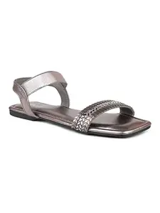 Inc.5 Women Pewter Embellished Flats