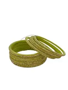 HOUSE OF BANGLEZ Designer Stone Embellished Bangles Set for Women Elegant Traditional Bangles Set of 12