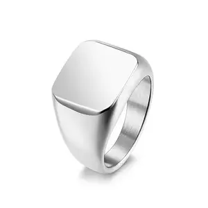 Salty Alpha Chunky Signet Finger Ring for Men & Boys | Stainless Steel | Stylish & Minimal | Birthday Gift | Aesthetic Jewellery | Accessories for Everyday Wear
