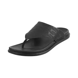 Walkway Men Synthetic Black Slippers, (16-778)