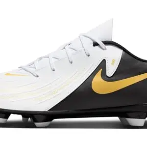 NIKE Mens Phantom Gx Ii Club Running Shoes Fg/Mg-White/Black-MTLC Gold Coin-Fj2557-100-11Uk