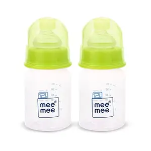 Mee Mee 60ml Easy Flo Premium Baby Feeding Bottle (Green, Pack of 2)