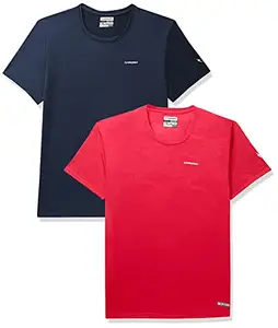 Charged Active-001 Camo Jacquard Round Neck Sports T-Shirt Red Size Xl And Charged Endure-003 Chameleon Spandex Knit Round Neck Sports T-Shirt Navy Size Xl