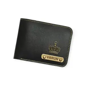 The Unique Gift Studio Customized Wallet for Men | Personalized Wallet with Name Printed | Leather Name Wallet for Men | Customised Gifts for Men |Personalised Mens Purse with Name & Charm, Black