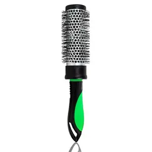 BlackBoss Small Hot Curl Hair Brush For Blow Drying, Styling, Curling, Straighten High-resistance Ceramic Brush For All Type Hairs Women & Men (Green)