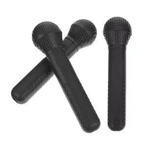 TOYANDONA TOYANDONA 3Pcs Microphone Prop Microphone Toys Performance Microphone Toy Wireless Handheld Microphone Model Party Pretend Toys ( Black )
