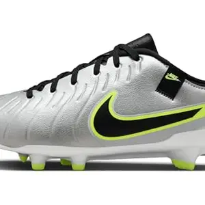 Nike Mens Legend 10 Academy FG/MG-Metallic SILVER/BLACK-VOLT-7UK, Running