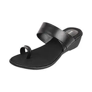 Walkway by Metro Brands Women's Black Synthetic Fashion Sandals 5-UK 38 (EU) (32-1620)