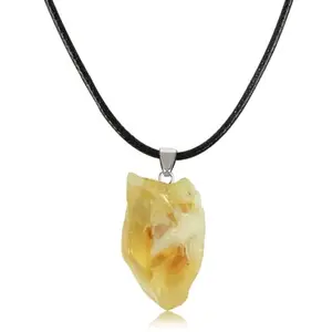Reiki Crystal Products Natural Raw Citrine Pendant Crystal Gemstone Pendant Locket for Unisex