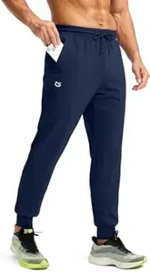 CB-COLEBROOK Men's Fleece Joggers with Zipper Pockets Solid TreckPants Water Resistant Athletic Workout Gym Sweatpants for Men