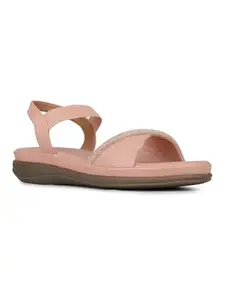 Inc.5 Womens Peach Solid Round Toe Party Wear Sandals