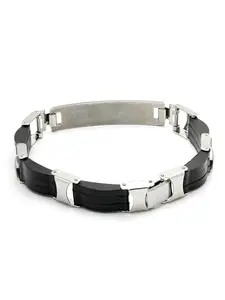 Karatcart Silver Plated Link Chain Bracelet for Men (55038139)