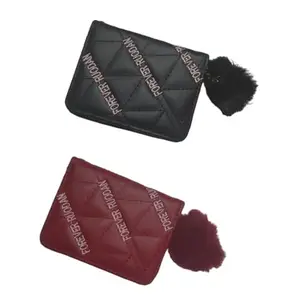 Women's Wallet | Leather Material | Holds up to 8 Cards | Coin Pocket with Button Closure - Set of 2 (Combo)