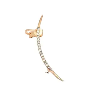 Yu Fashions Arch Sword Shaped Rhinestone Unique Single Piece Korean Earhook Earring