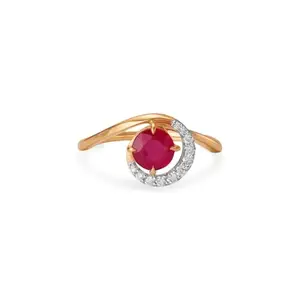 Mia by Tanishq Royal Crimson Diamond and Gold Ring (2.418 gm)