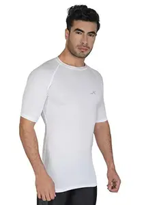 Vector X VTD-021 Unisex Adults Compression Half Sleeve Base Layer Tight Top (White)