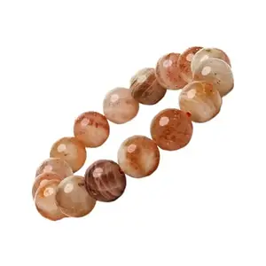 Plus Value Sunstone Bracelet for Vastu Feng Shui Chakra Aura Personal Reiki Healing Crystals (Beads Size 12mm, With Jute Bag)