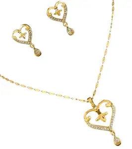 Women's Pendant Necklace Set with Chain and Earrings| Fashion Jewellery With Luxurious Metals That Adds An Elegance