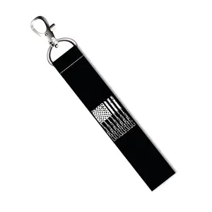 ISEE 360® Gun Flag US Lanyard Bag Tag with Swivel Lobster for Gift Luggage Bags Backpack Laptop Bags Students Travelers L X H 5 X 0.8 INCH