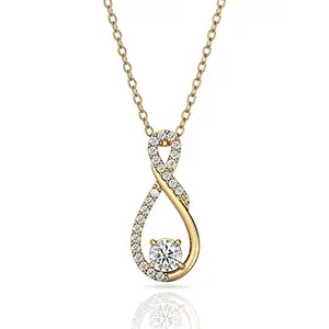 Verozi 925 Sterling Silver Women's Infinity Swirl Pendant Necklace Gold & Rhodium Plated, Cubic Zirconia AAAAA Necklaces, Jewelry Gifts for Women 6 Months Warranty 18" Chain