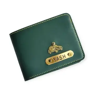 NAVYA ROYAL ART Customized Personalized Wallet Gifts for Men Leather Wallet for Men & Boys - Personalized Wallet with Name & Charm Purse, Green