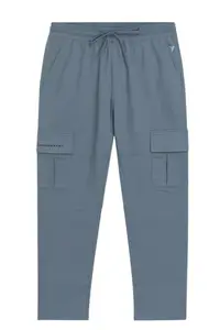 AD Global, Men's Cargo Track Pants, Cotton Blend, 100% Polyester, Regular Fit, Mid Rise, (in, Numeric, 32, Regular, Blue)