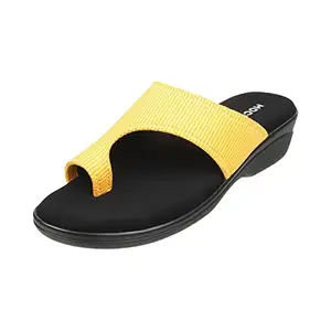 Mochi Women Yellow Synthetic Slippers,EU/41 UK/7 (32-1667)