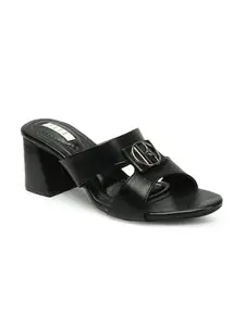 Elle Women's Slip On Sandals Colour-Black, Size-UK 5