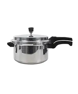 Prashanti Ganga 5 Litre Aluminium outer lid Pressure Cooker || Thick base || SIlver, With Spilage Control (5 Liter) price in India.