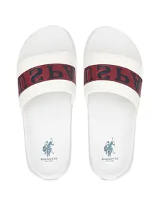 U.S. POLO ASSN. MENS HARVEY 6.0 WHITE Sliders- (UK10) (US11) (2FD24795W01)