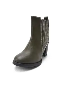 Catwalk Women's Tweed Panel Chelsea Boots Black Fashion (5314H)