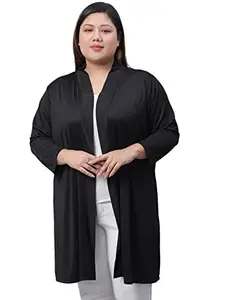 Rute Brand Women & Girls Fashion Wear, Styles Shrugs Colour Black Fabric Cotton Blend (SRG-2668BK-7XL)