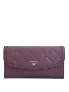 Da Milano Flap Leather Wallet for Women - Purple