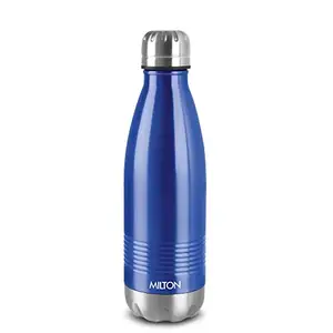 MILTON Duo DLX 500 Thermosteel Bottle, 500 ml Water Bottles, 24 Hours Hot and Cold, Easy to Carry, Easy Grip, Rust Proof, Tea, Coffee, Office, Travel Bottle, Blue