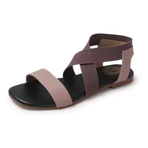 Denill Trendy Women's and Girl's Ankle Strap Slipper for Any Outfit (Peach) Uk-7