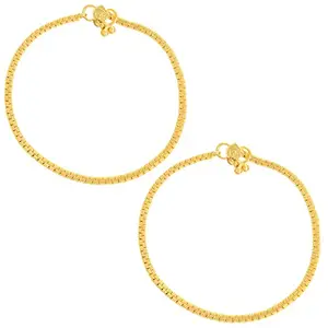 Memoir Brass Goldplated Stylish Payal Pajeb Traditional Anklets Ethnic Jewellery women Fashion (AKRM6637)