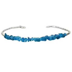 LKBEADS Apatite Bracelet with Silver Plated Clasp – 3-5mm Nugget Chips Beads – Faceted Cut – 7 inch – Healing, Fashion, Gift, Spiritual, Yoga|LK_STACK_00538