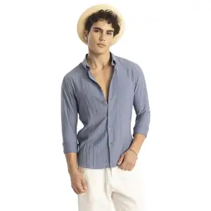 SNITCH Stormstride Blue Plain Linen Shirts