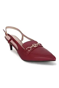 Allen Solly Women Maroon Pump Party Heels, 6 UK