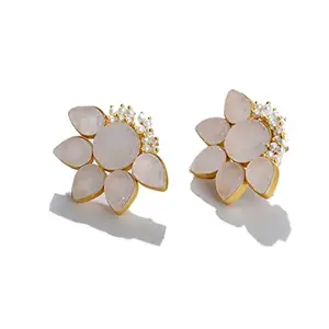 SOHI Gold Plated Designer Stone Earrings