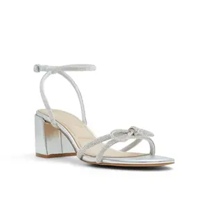 Aldo BOUCLETTE-IN040 Women Silver Block Heel Sandals