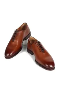 Louis Philippe Men Brown Leather Lace Up Shoes