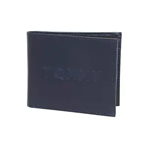 Tommy Hilfiger Jensen Leather Global Coin Wallet for Men - Navy & Tan, 4 Card Slots