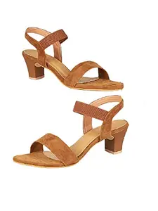 WalkTrendy Womens Synthetic Tan Sandals With Heels - 3 UK (Wtwhs638_Tan_36)