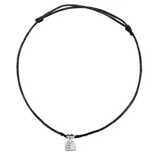 DARSHRAJ JEWELLERS 925 Sterling Silver Bag Black Thread Anklet|Payal|Bracelet For Girls|Women|Men|Boys|Kids|Children