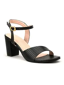 pelle albero Women Black Solid Back Strap Block Heels Sandals PA-MS-1008_Black_41